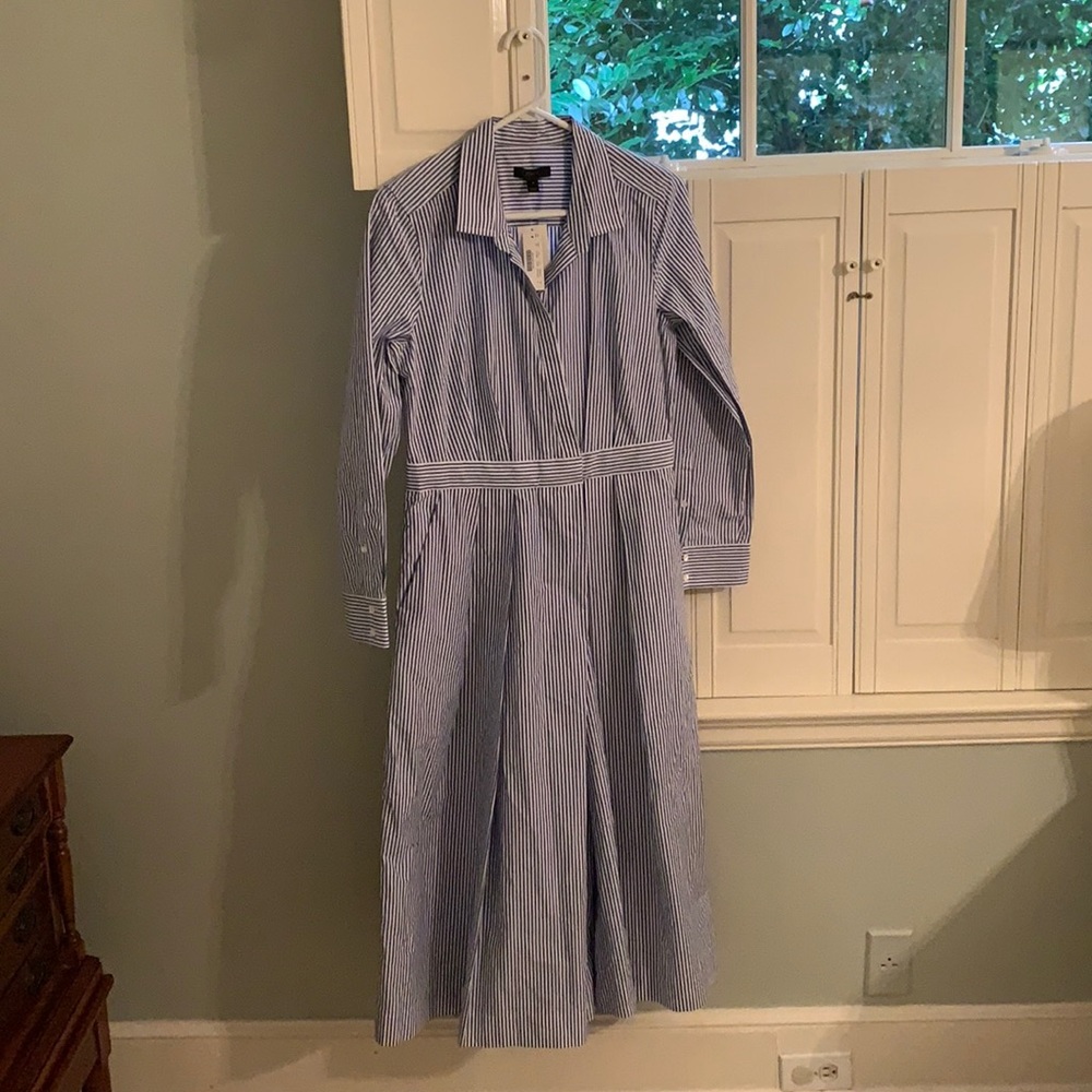 Jcrew Blue Striped Jumpsuit